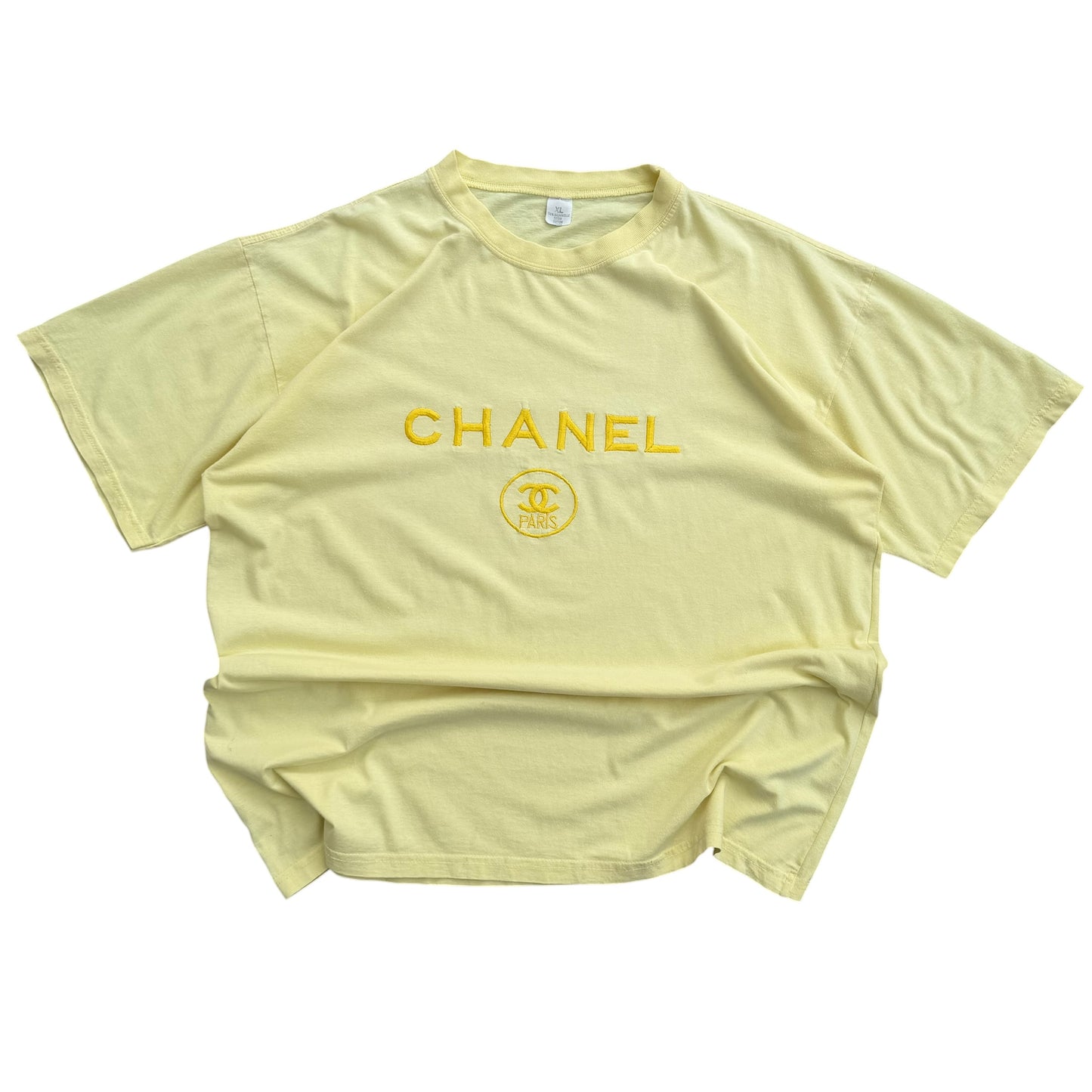 1990’s Chanel Paris Embroidered Logo - Bootleg T-Shirt - XL