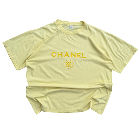 1990’s Chanel Paris Embroidered Logo - Bootleg T-Shirt - XL