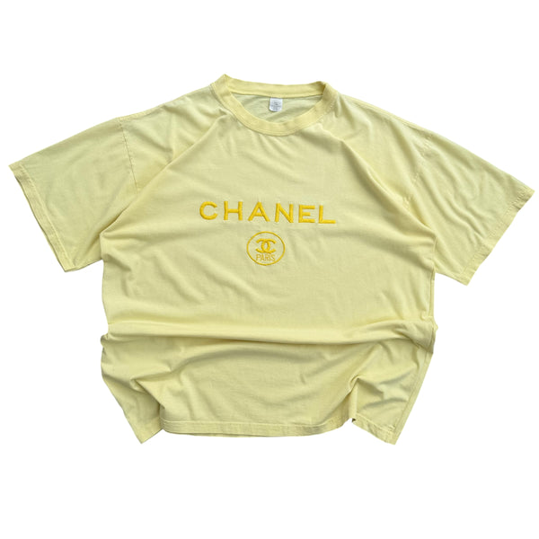 1990’s Chanel Paris Embroidered Logo - Bootleg T-Shirt - XL
