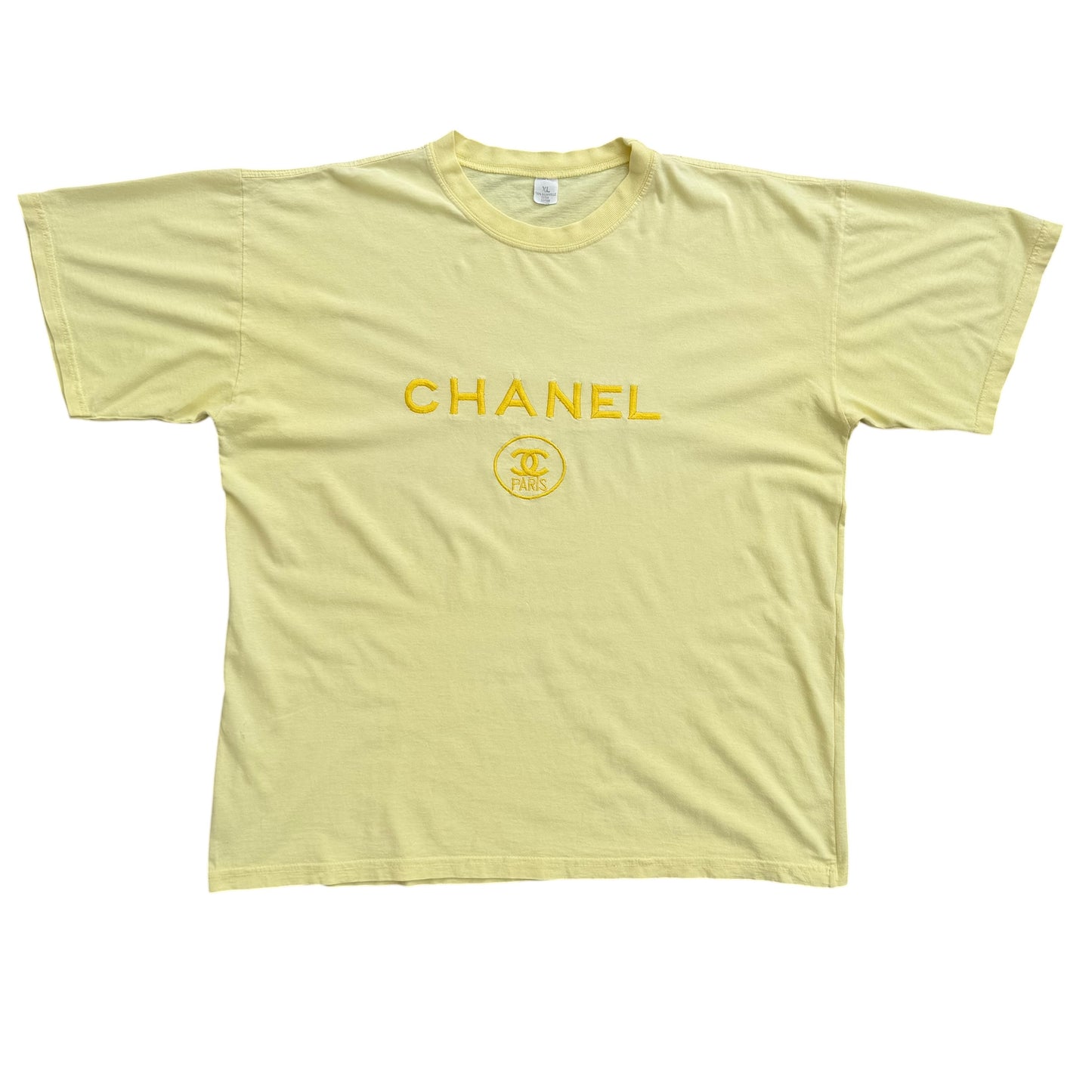 1990’s Chanel Paris Embroidered Logo - Bootleg T-Shirt - XL