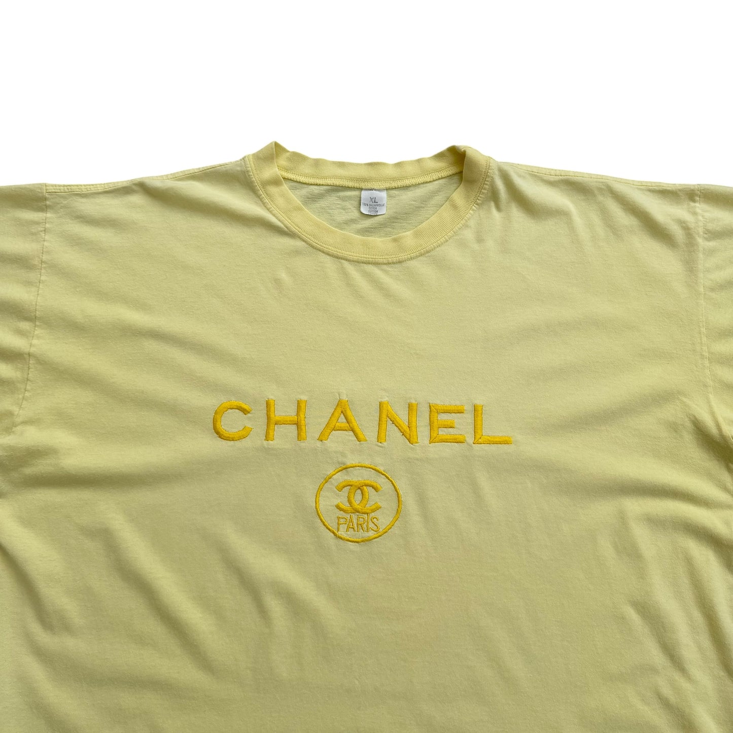 1990’s Chanel Paris Embroidered Logo - Bootleg T-Shirt - XL