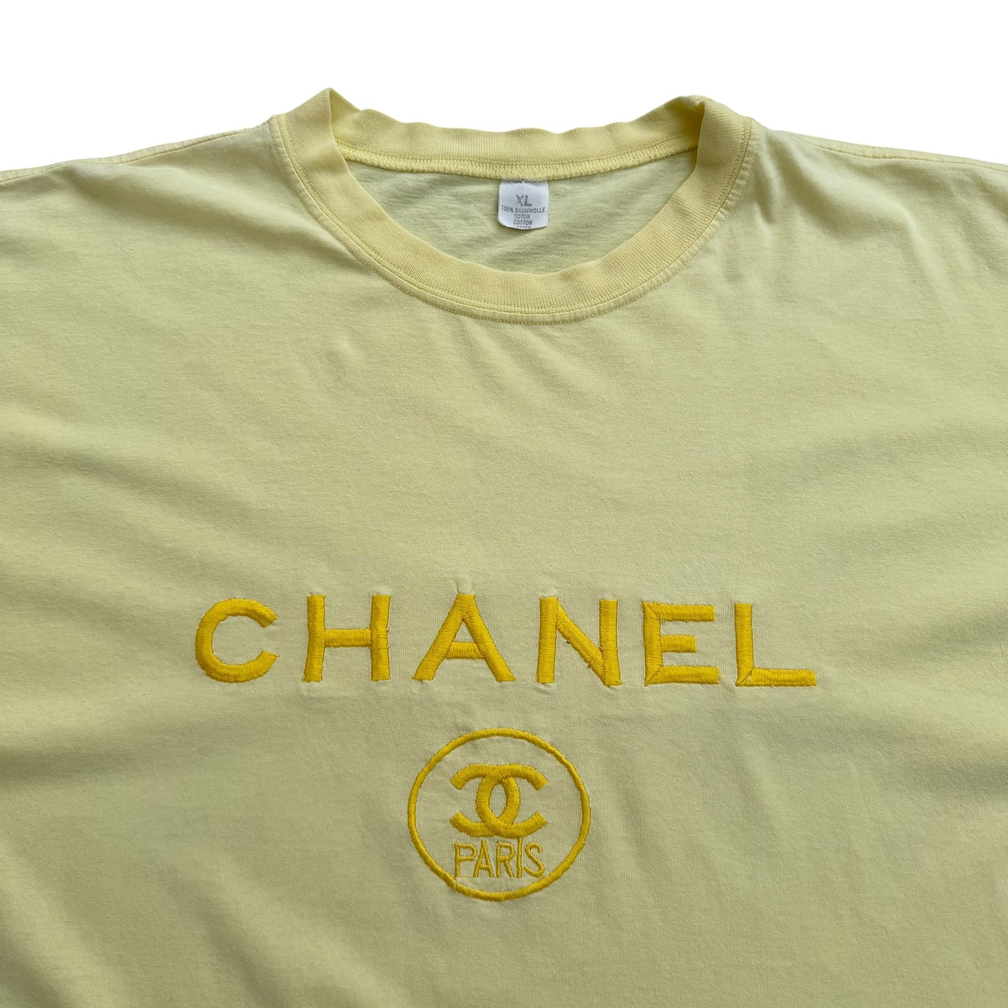 1990’s Chanel Paris Embroidered Logo - Bootleg T-Shirt - XL