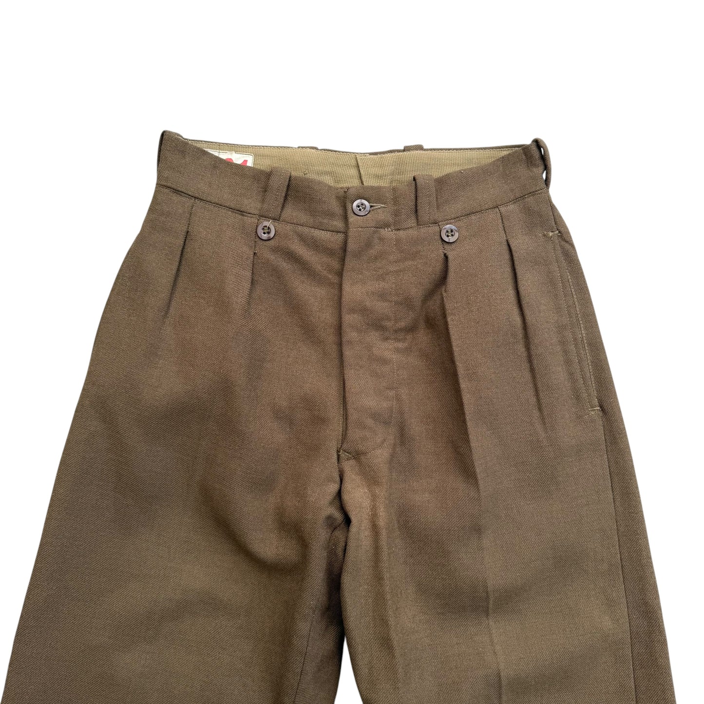 1964 French Army - M52 Double Pleated Officer Wool Trousers - S
