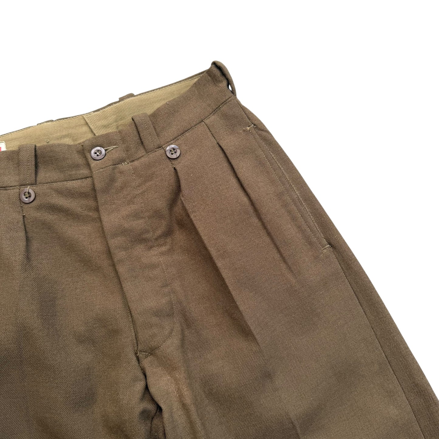 1964 French Army - M52 Double Pleated Officer Wool Trousers - S