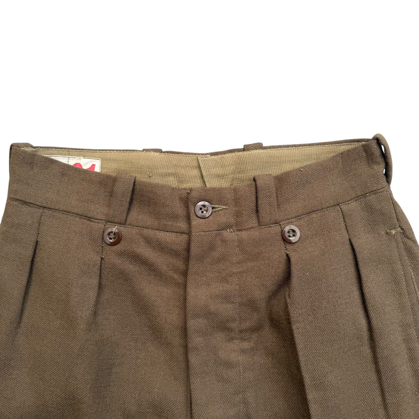 1964 French Army - M52 Double Pleated Officer Wool Trousers - S