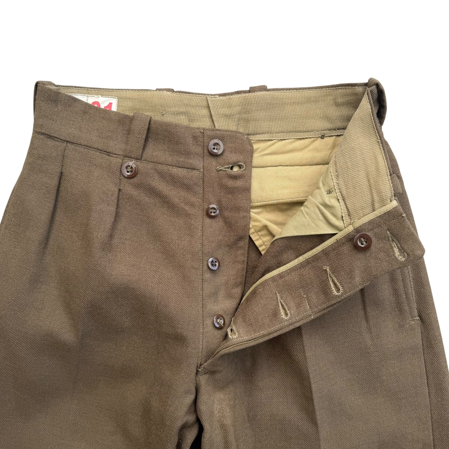 1964 French Army - M52 Double Pleated Officer Wool Trousers - S