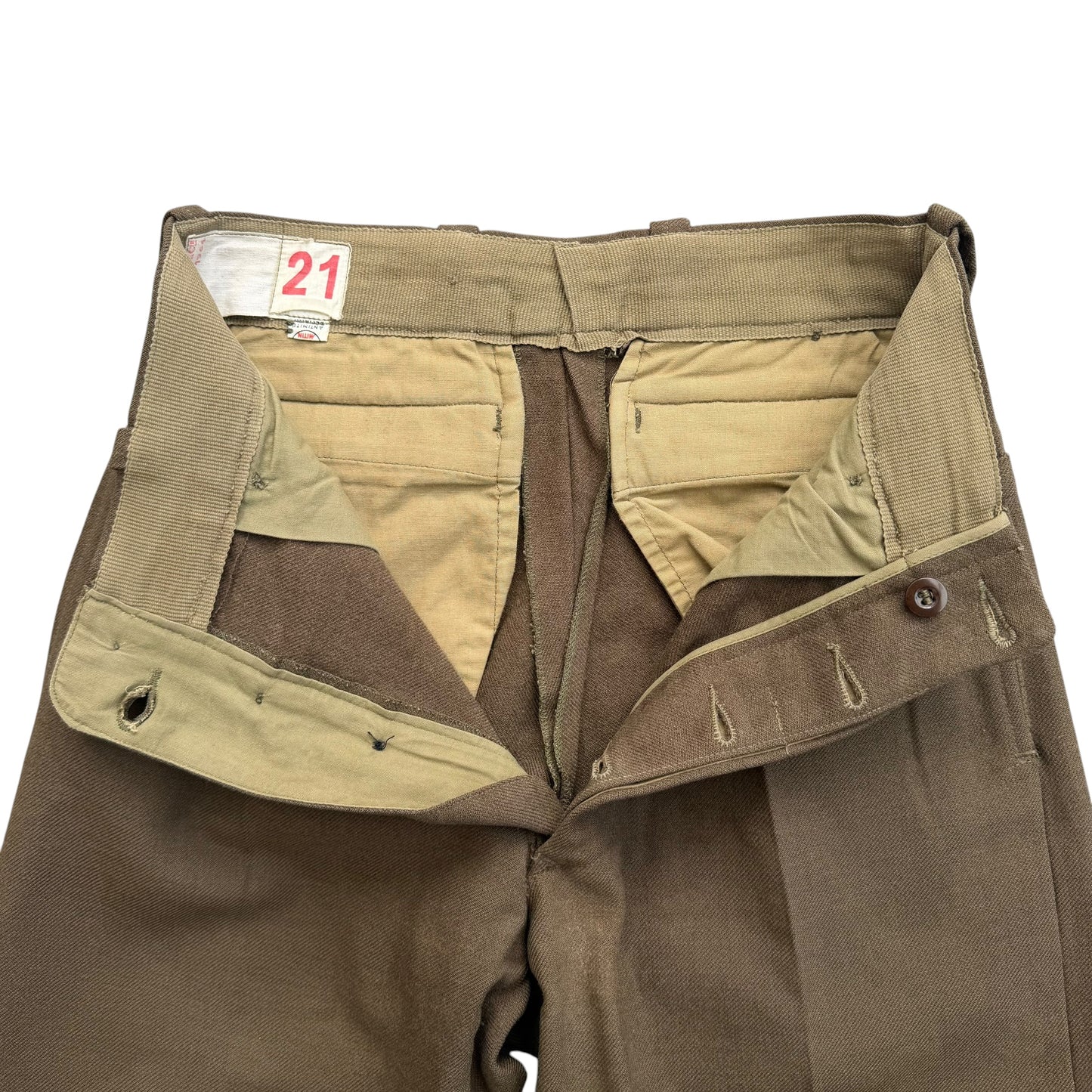 1964 French Army - M52 Double Pleated Officer Wool Trousers - S