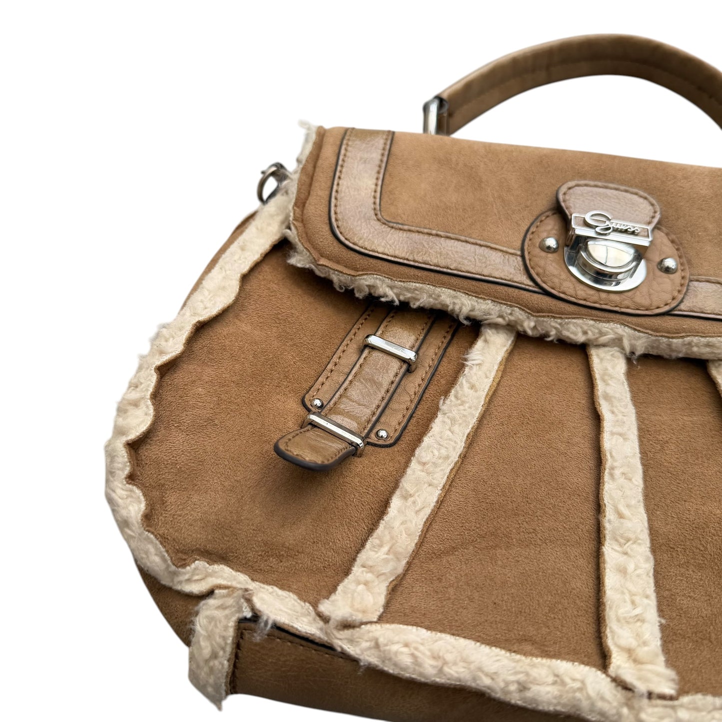 Early 2000's Guess Shearling Style Shoulder Bag
