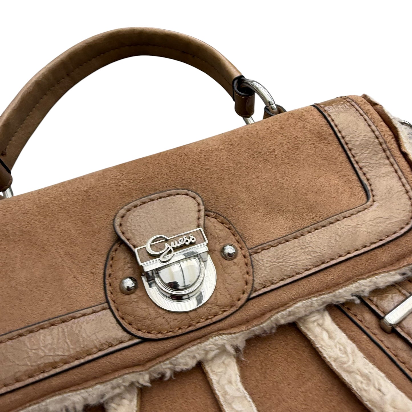 Early 2000's Guess Shearling Style Shoulder Bag