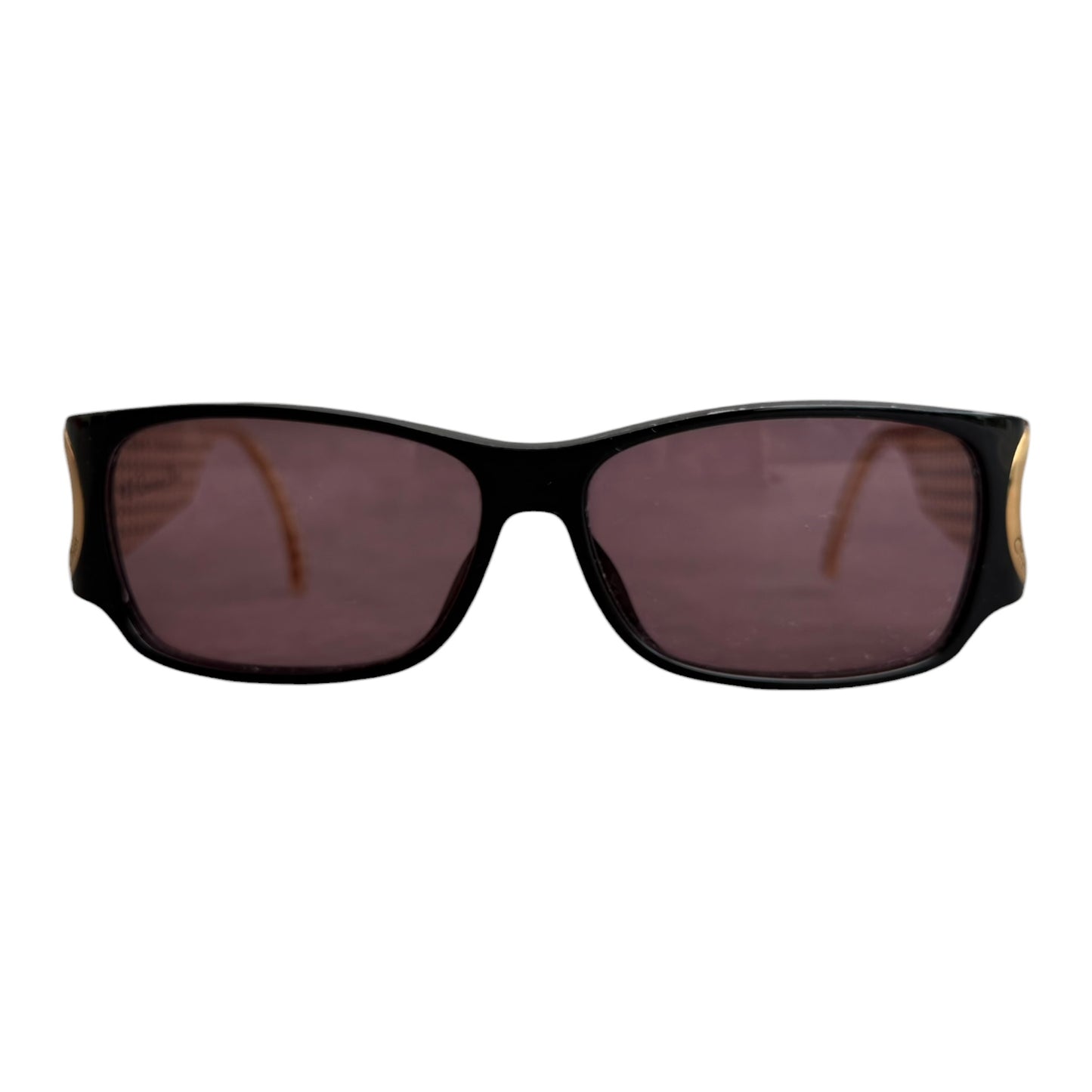 Early 2000's Christian Dior Black and Gold Houndstooth Sunglasses 2662