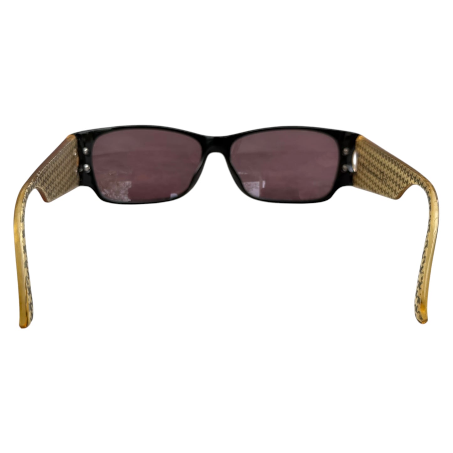 Early 2000's Christian Dior Black and Gold Houndstooth Sunglasses 2662