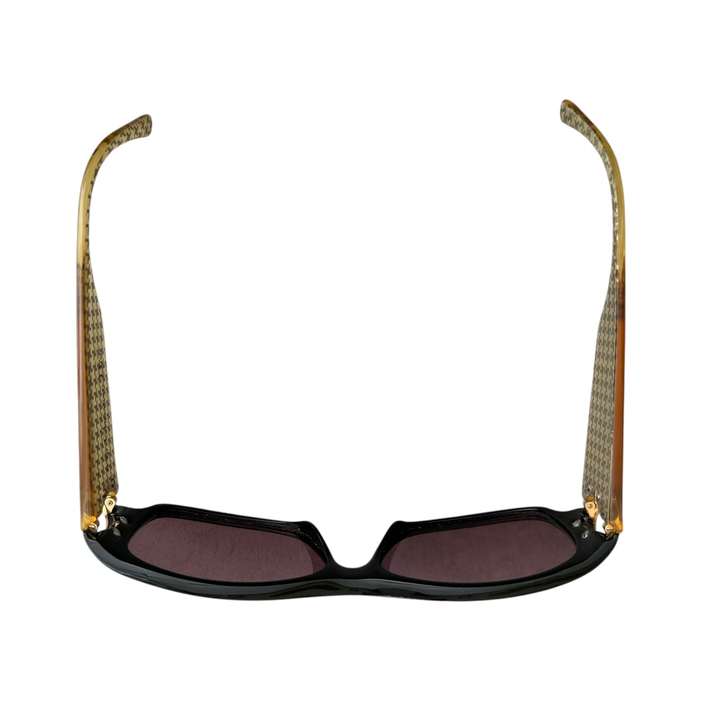 Early 2000's Christian Dior Black and Gold Houndstooth Sunglasses 2662