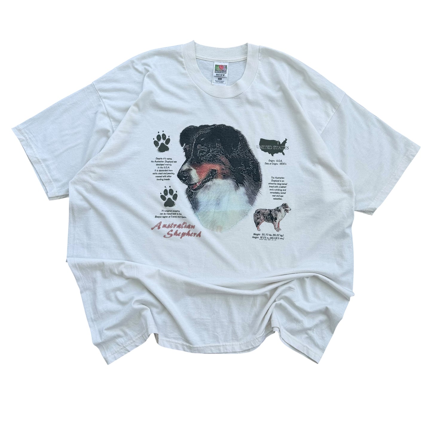 Early 2000's Australian Shepherd Dog Breed T-Shirt - XXL