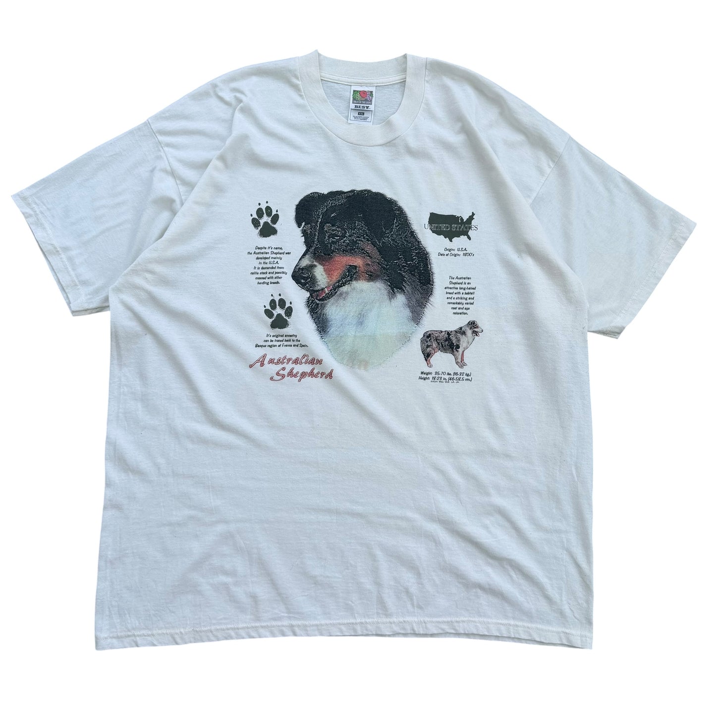 Early 2000's Australian Shepherd Dog Breed T-Shirt - XXL