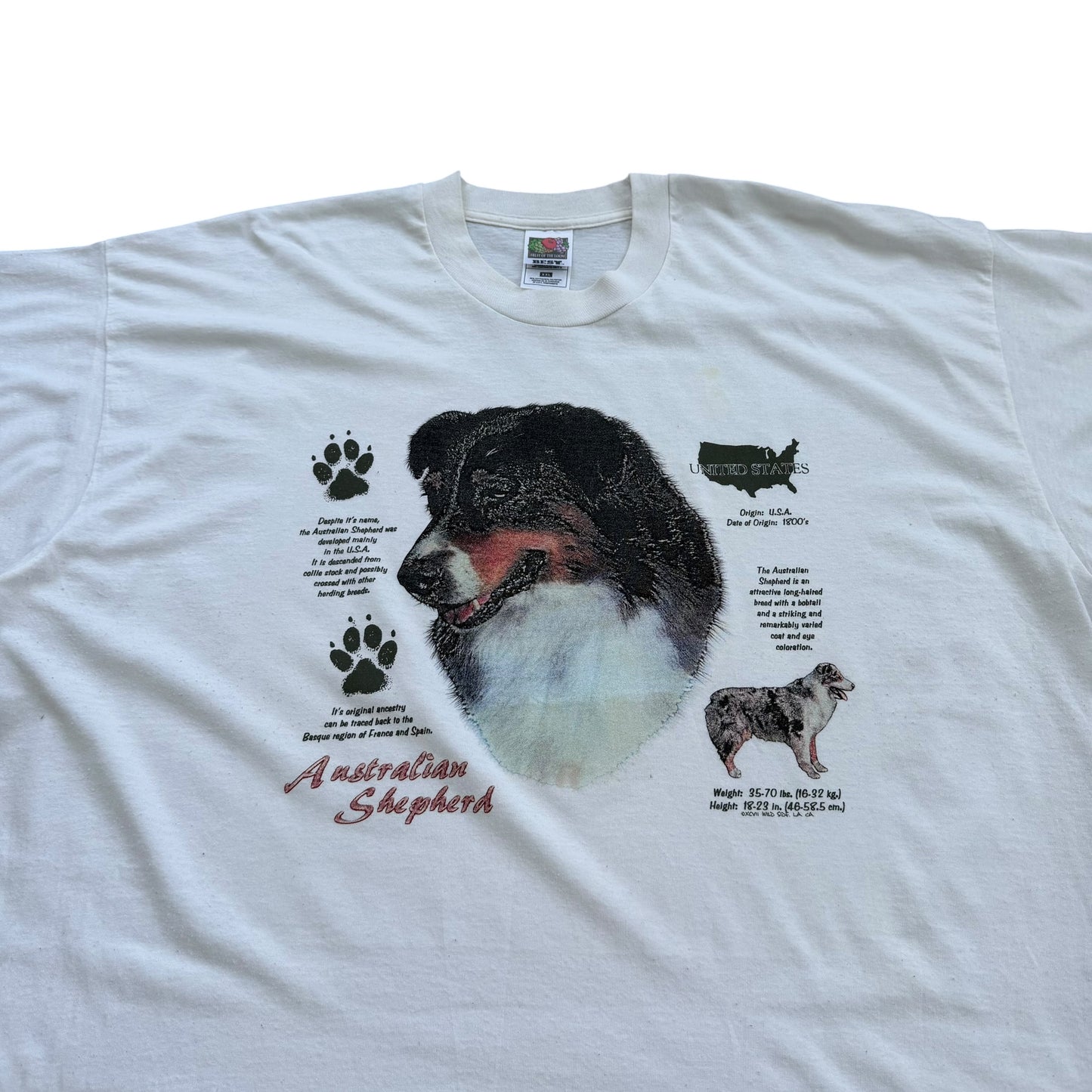 Early 2000's Australian Shepherd Dog Breed T-Shirt - XXL