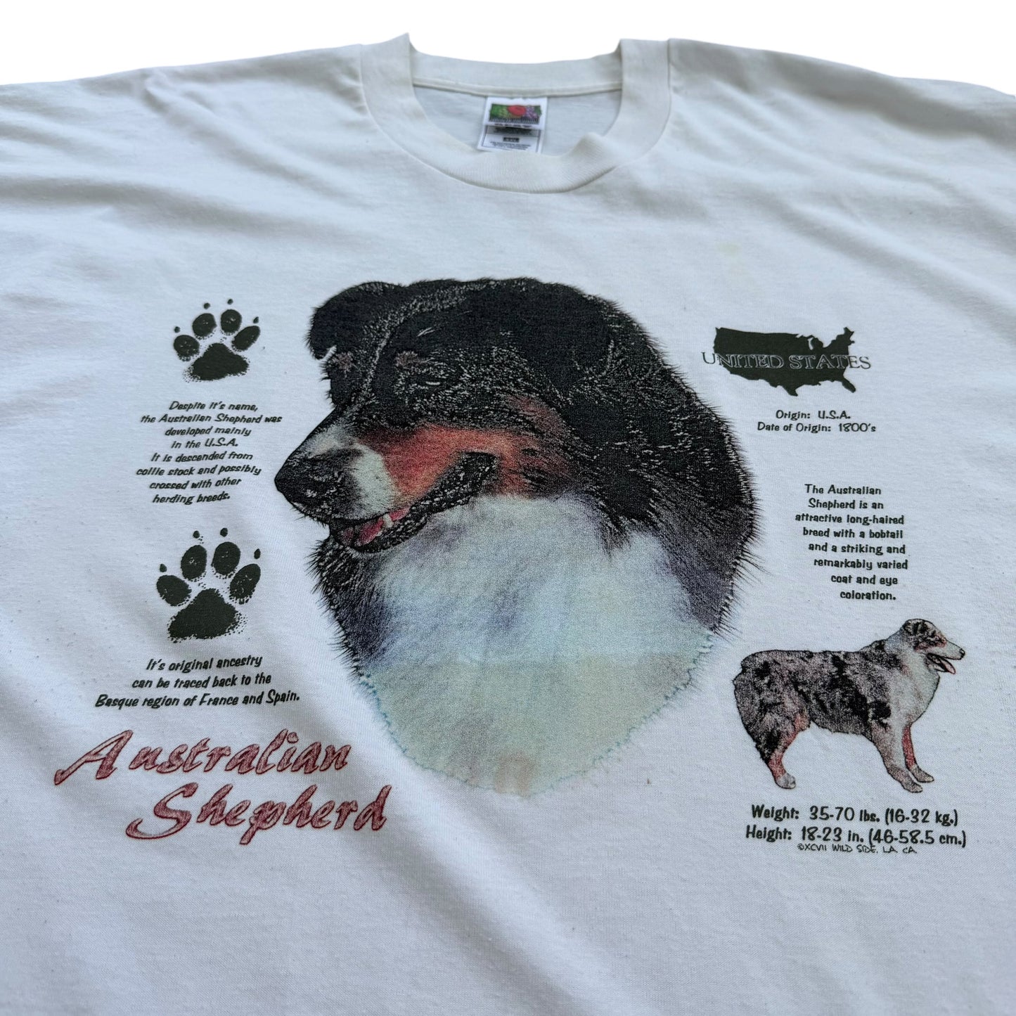 Early 2000's Australian Shepherd Dog Breed T-Shirt - XXL