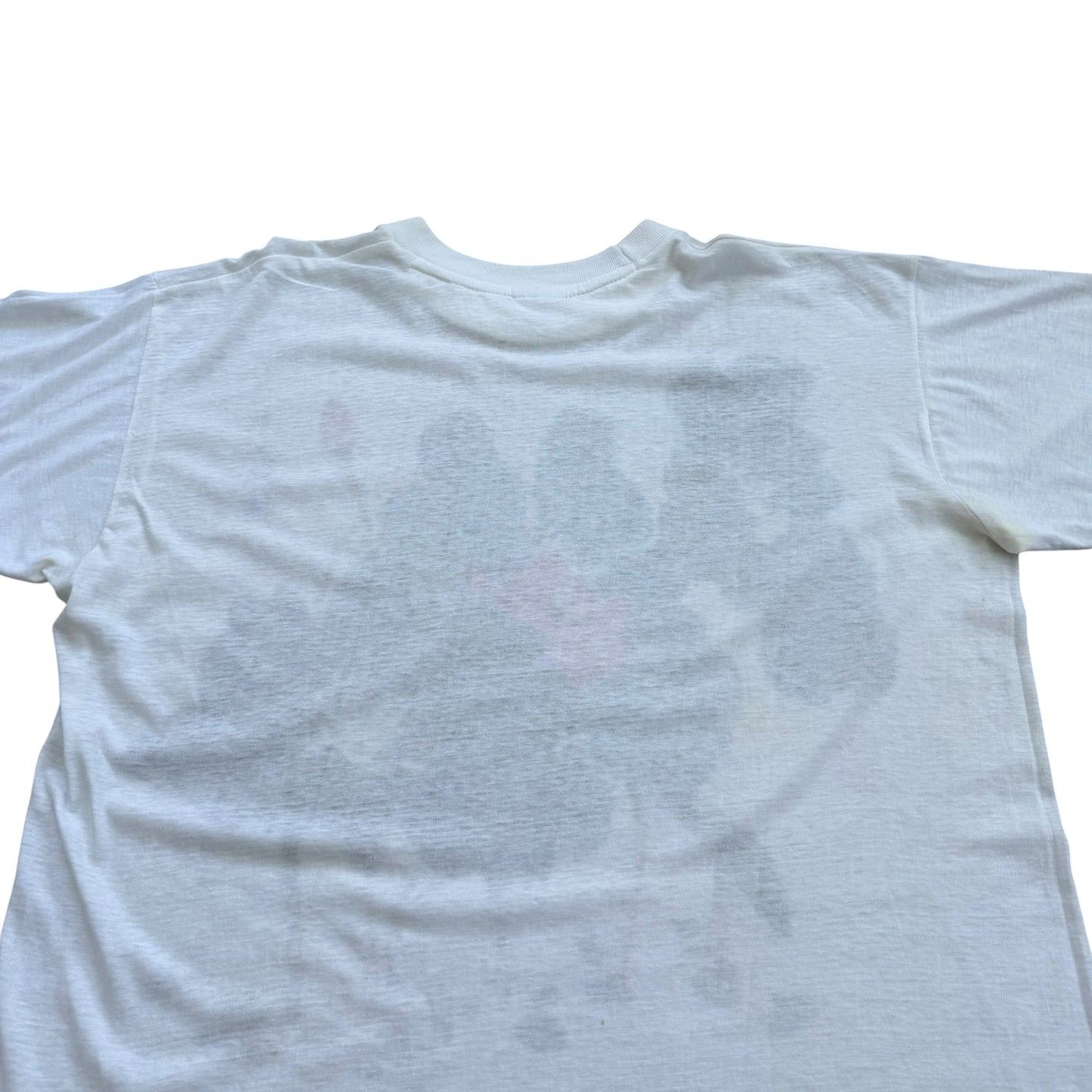 1990's Japanese Hand Painted Lotus Flowers Art T-Shirt - XL
