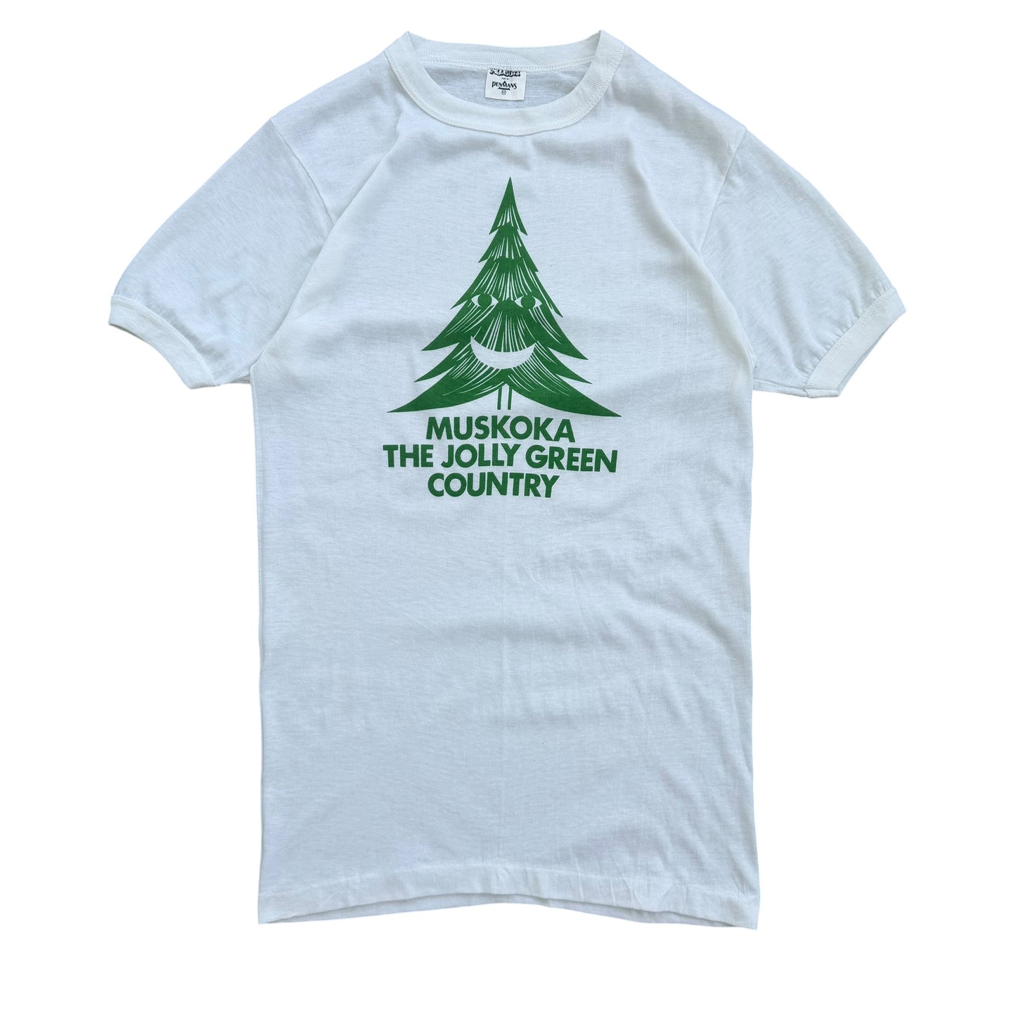 1980's Muskoka The Jolly Green Country - Souvenir Ringer T-Shirt - M