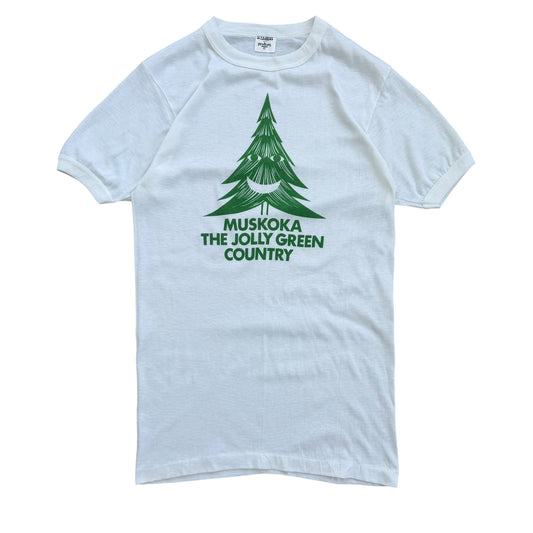 1980's Muskoka The Jolly Green Country - Souvenir Ringer T-Shirt - M