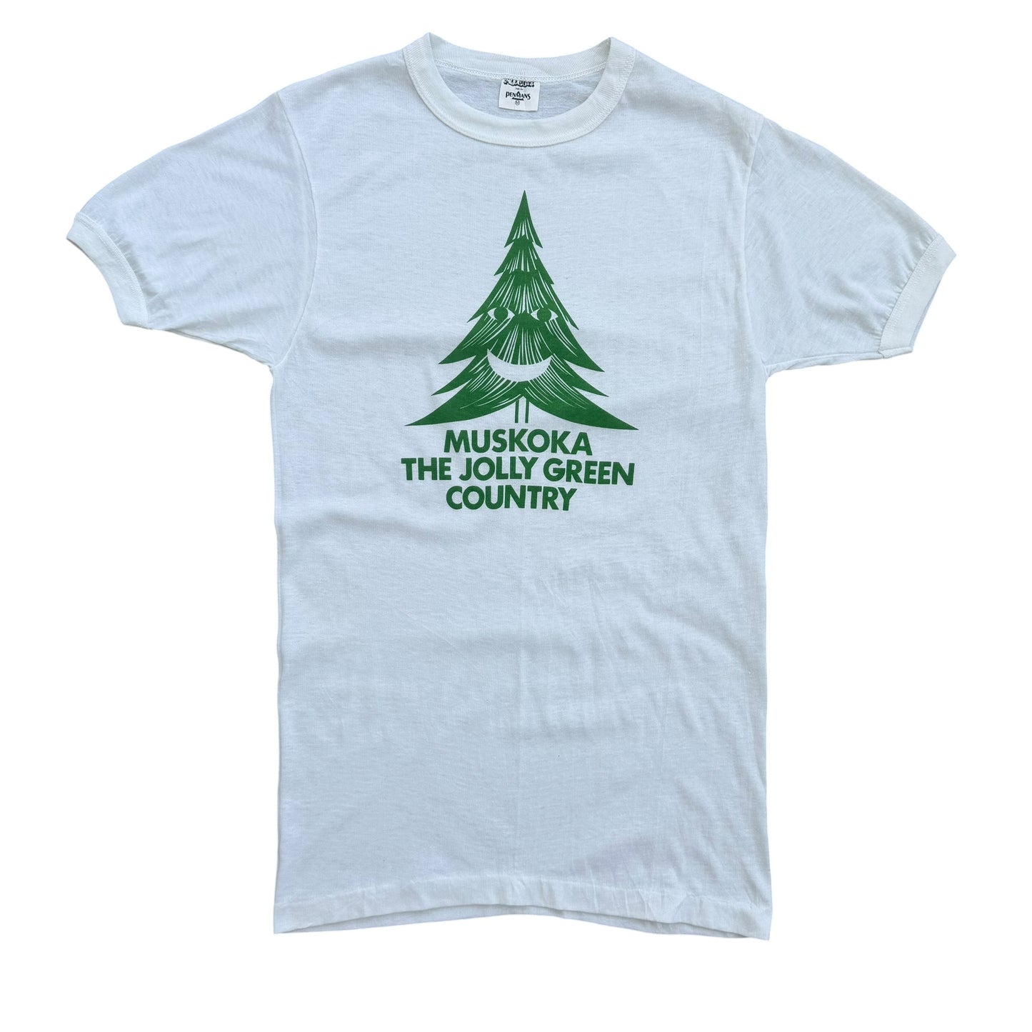 1980's Muskoka The Jolly Green Country - Souvenir Ringer T-Shirt - M
