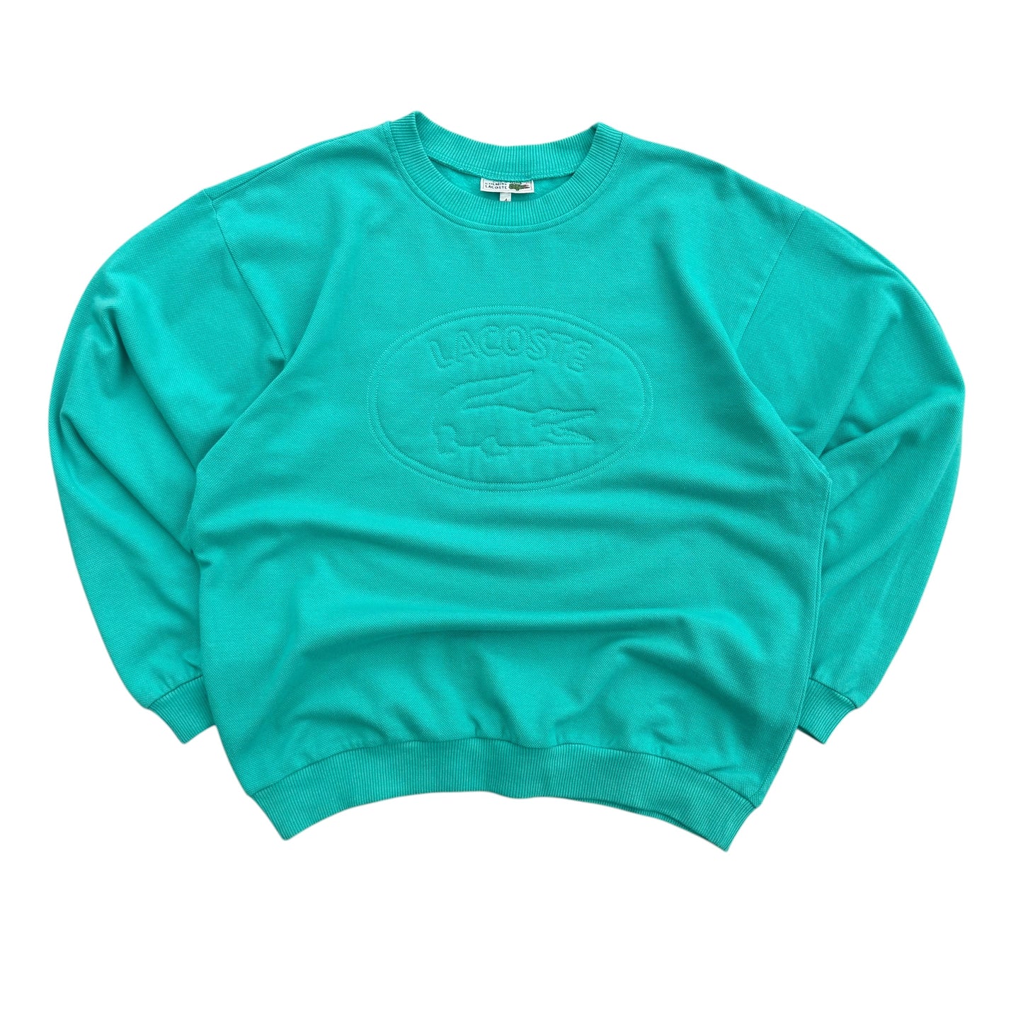 1980's Lacoste - Embossed Logo Sweatshirt - L