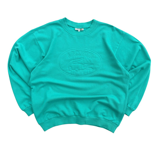 1980's Lacoste - Embossed Logo Sweatshirt - L