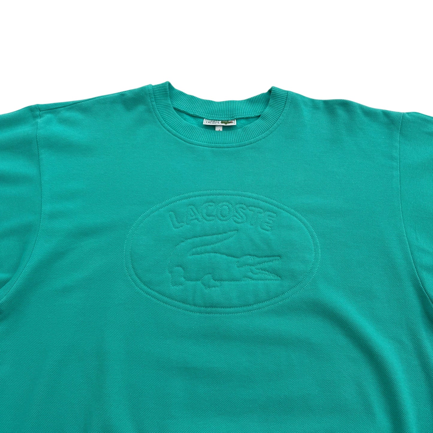 1980's Lacoste - Embossed Logo Sweatshirt - L