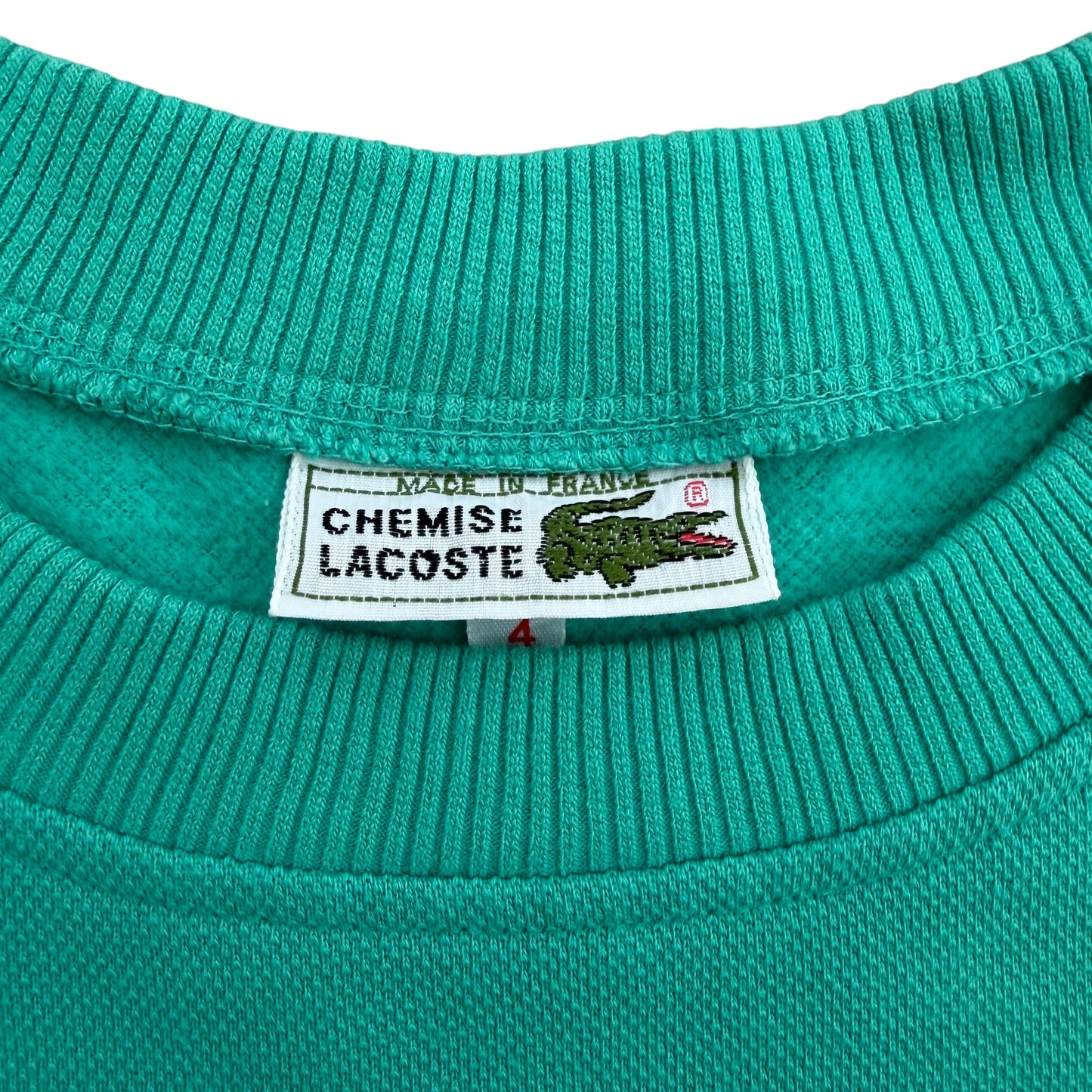 1980's Lacoste - Embossed Logo Sweatshirt - L