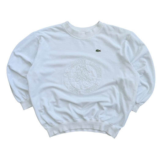 1990's Lacoste - Pur Coton Embossed Logo Sweatshirt - L