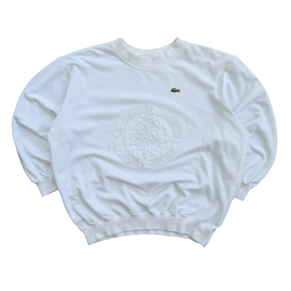 1990's Lacoste - Pur Coton Embossed Logo Sweatshirt - L