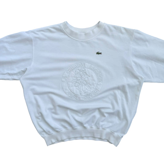 1990's Lacoste - Pur Coton Embossed Logo Sweatshirt - L