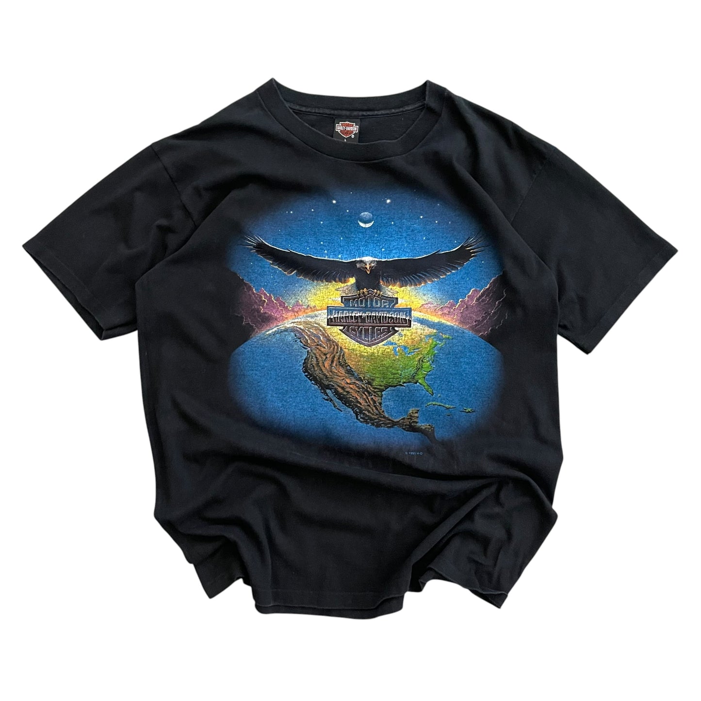 1995 Harley Davidson - Eagle Globe T-shirt - L
