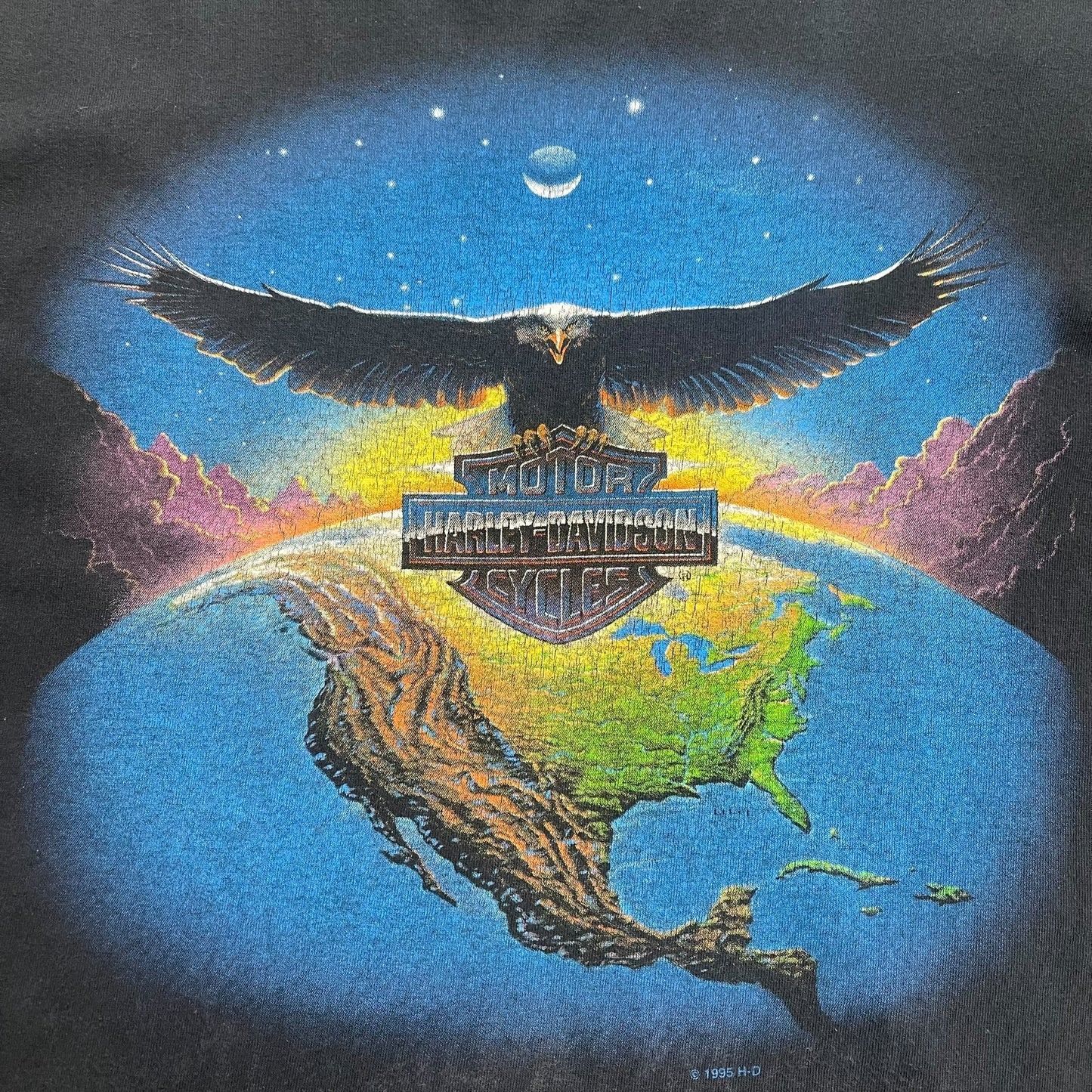 1995 Harley Davidson - Eagle Globe T-shirt - L