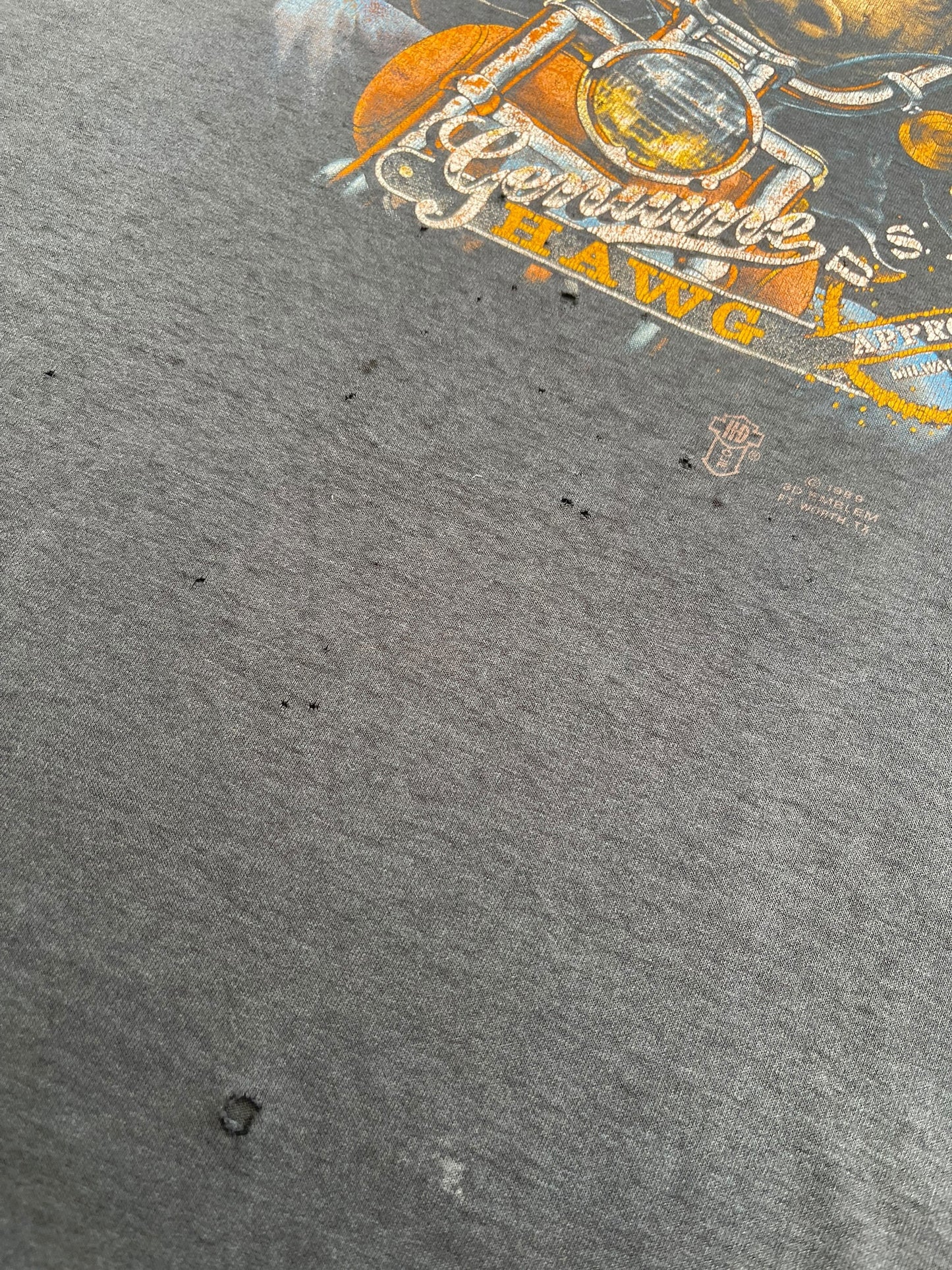 1989 Harley Davidson - 3D Emblem Genuine Hawg T-shirt - XL
