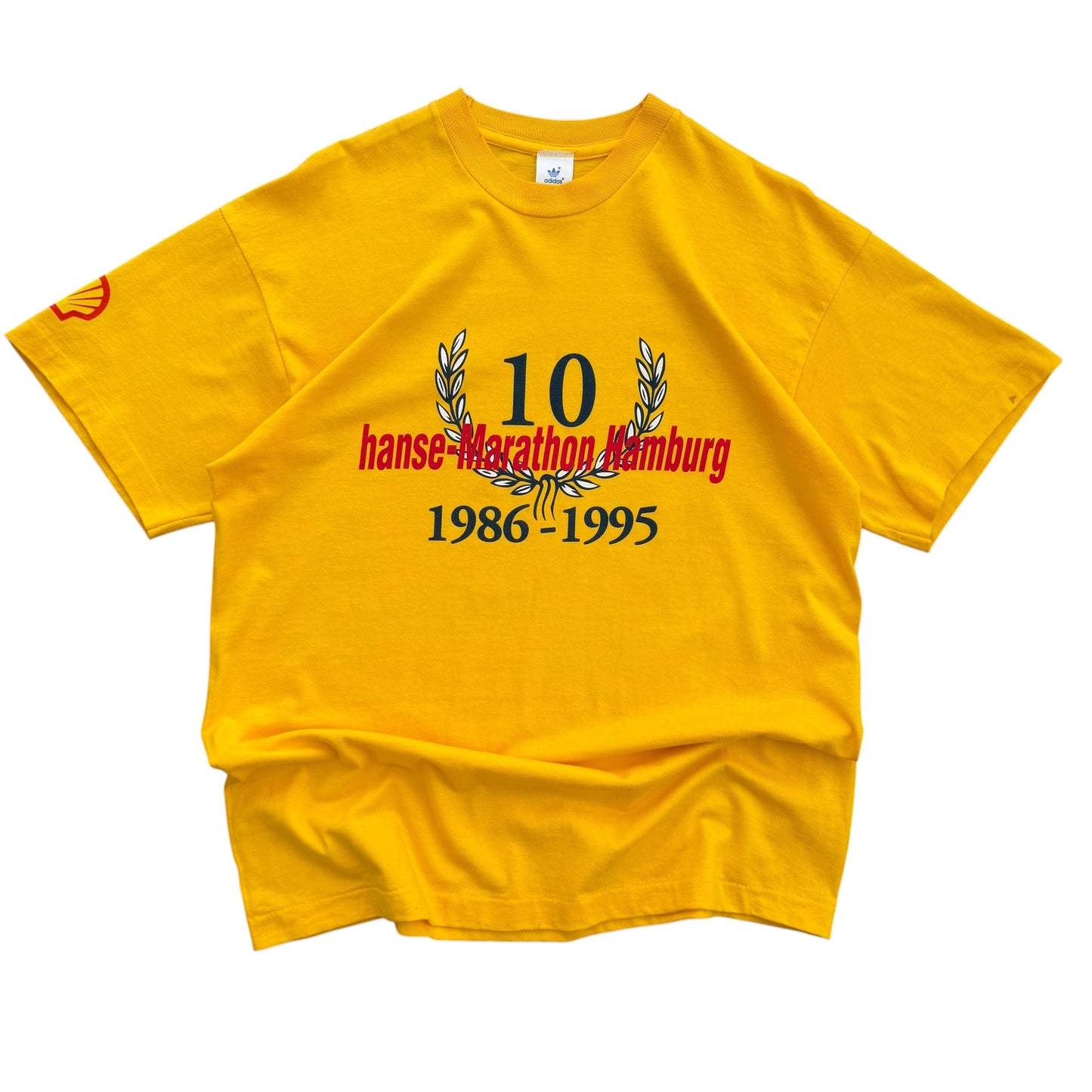 1995 Adidas - 10th Anniversary Hamburg Marathon T-shirt - L