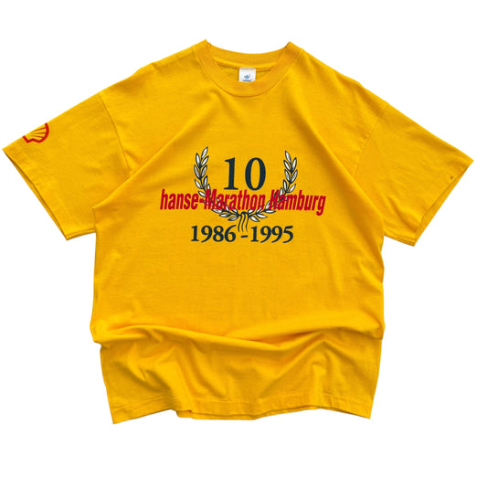 1995 Adidas - 10th Anniversary Hamburg Marathon T-shirt - L