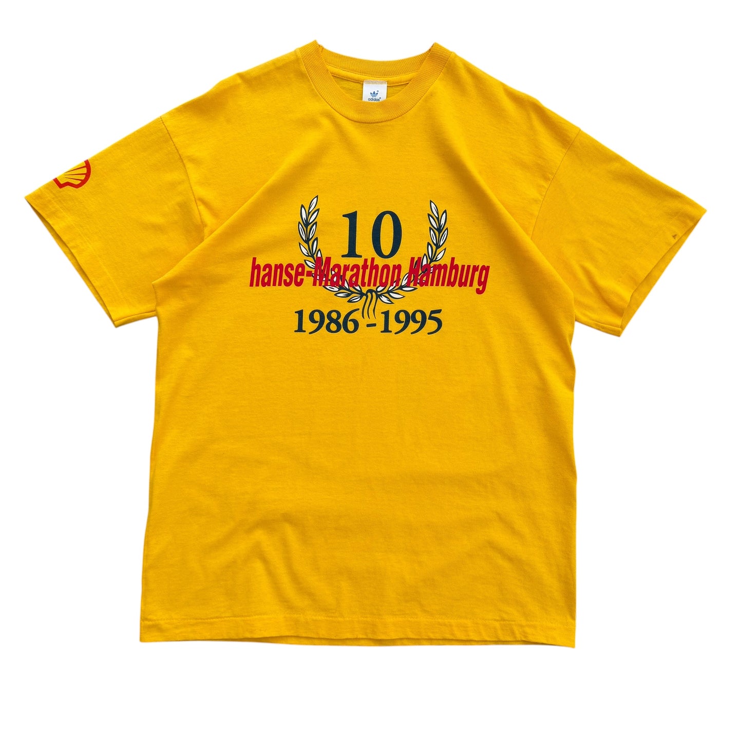 1995 Adidas - 10th Anniversary Hamburg Marathon T-shirt - L