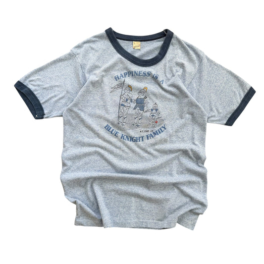 1980’s Blue Knight Family Bikers - Ringer T-Shirt - M