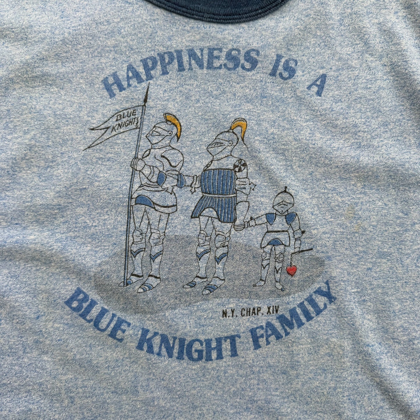 1980’s Blue Knight Family Bikers - Ringer T-Shirt - M