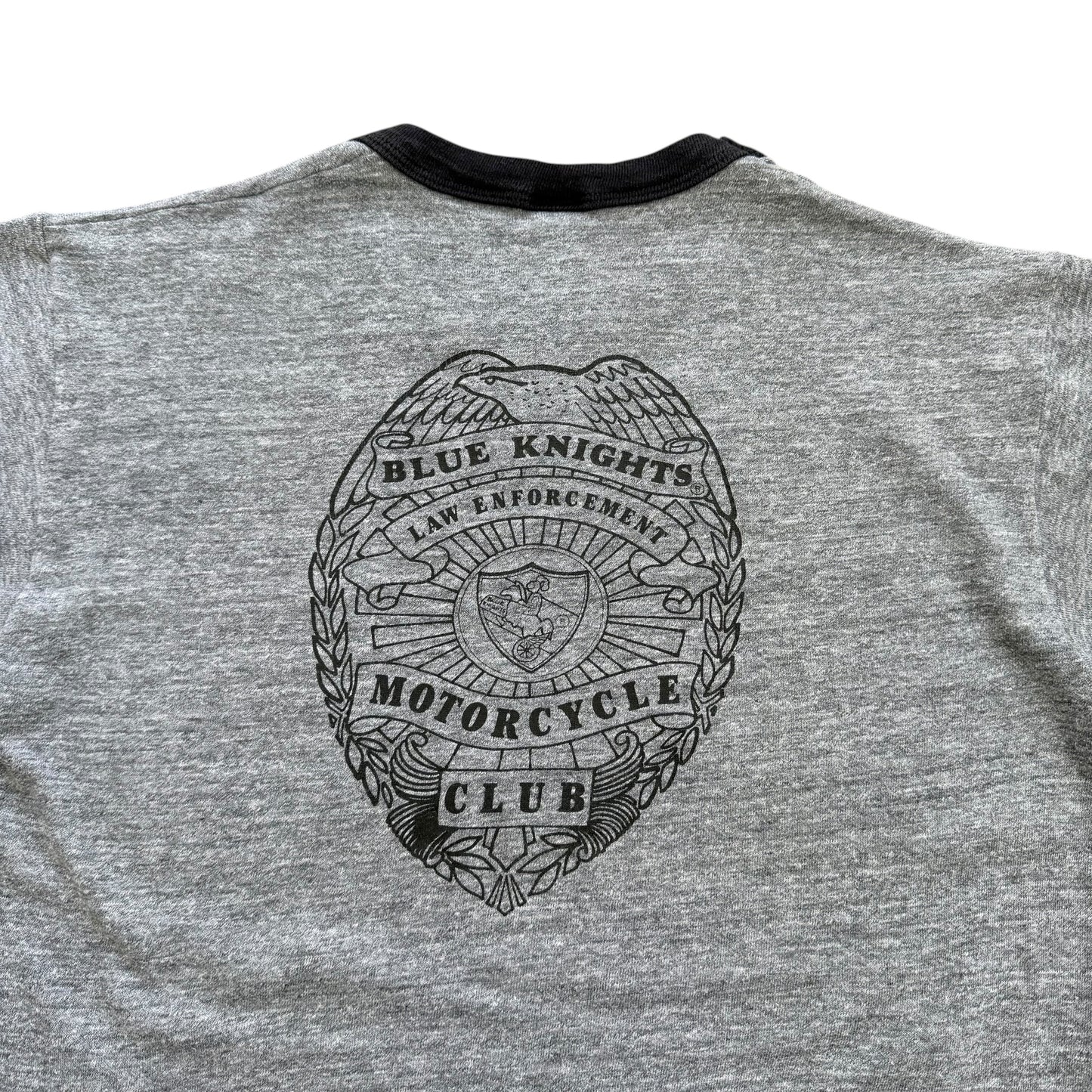 1980’s Blue Knight Family Motorcycle Club - Ringer T-Shirt - M