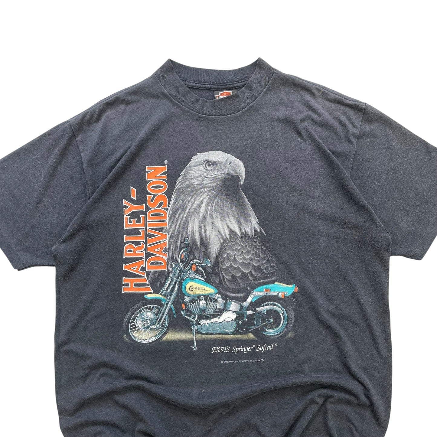 1991 Harley Davidson - 3D Emblem Graphic T-shirt - XL