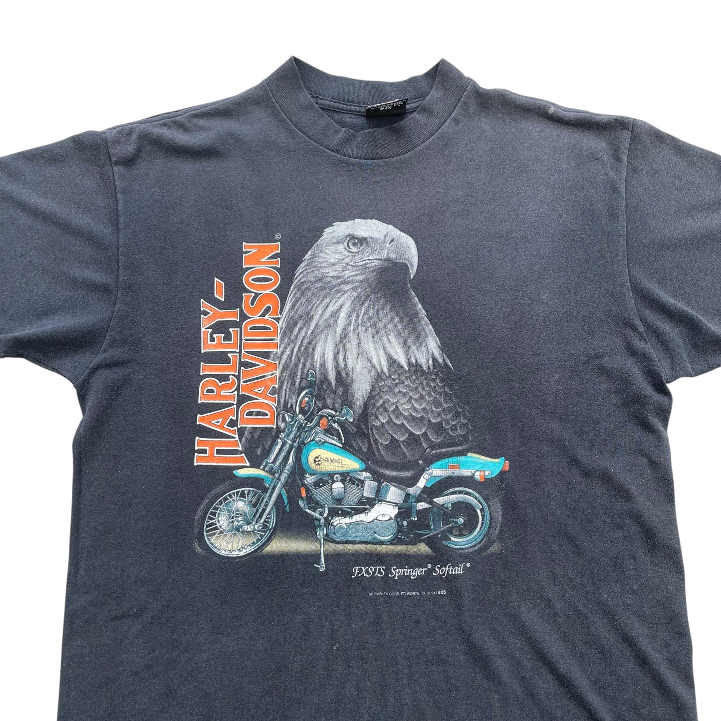 1991 Harley Davidson - 3D Emblem Graphic T-shirt - XL