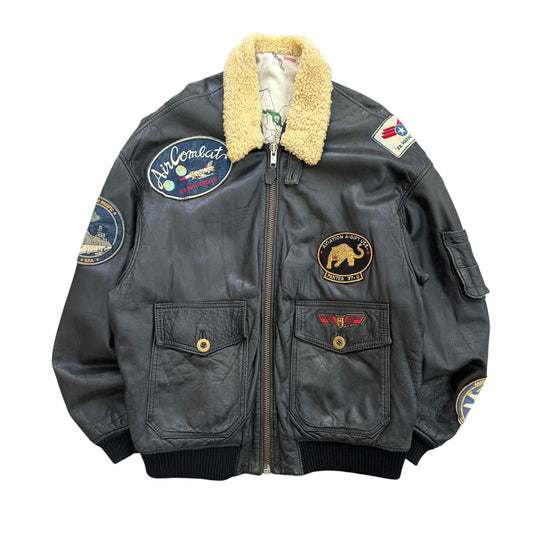 1990's Aviator Leather Flight Jacket - XL