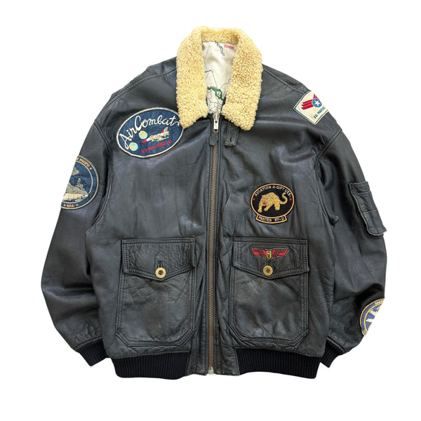 1990's Aviator Leather Flight Jacket - XL