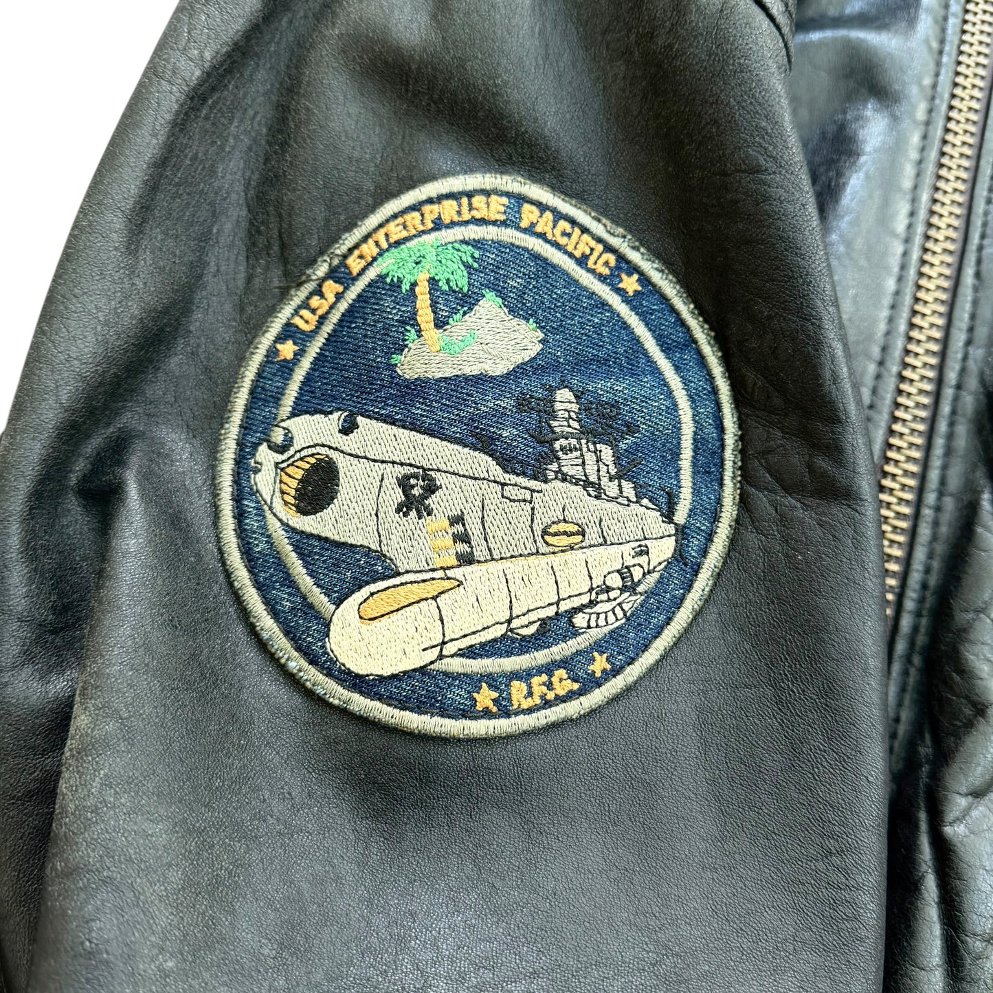 1990's Aviator Leather Flight Jacket - XL