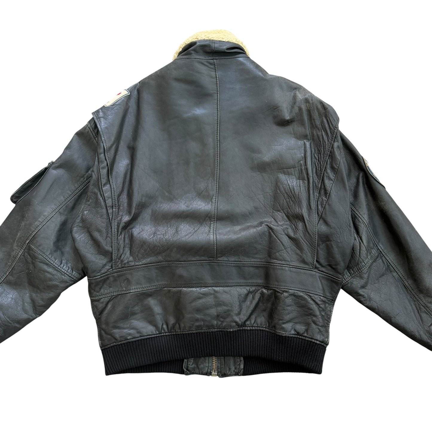 1990's Aviator Leather Flight Jacket - XL