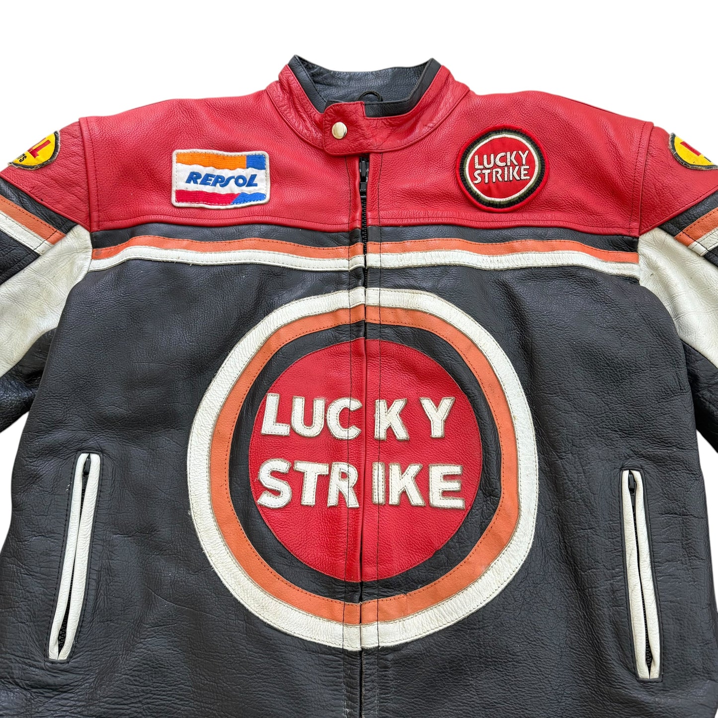 1990's Lucky Strike Racing Leather Jacket - L