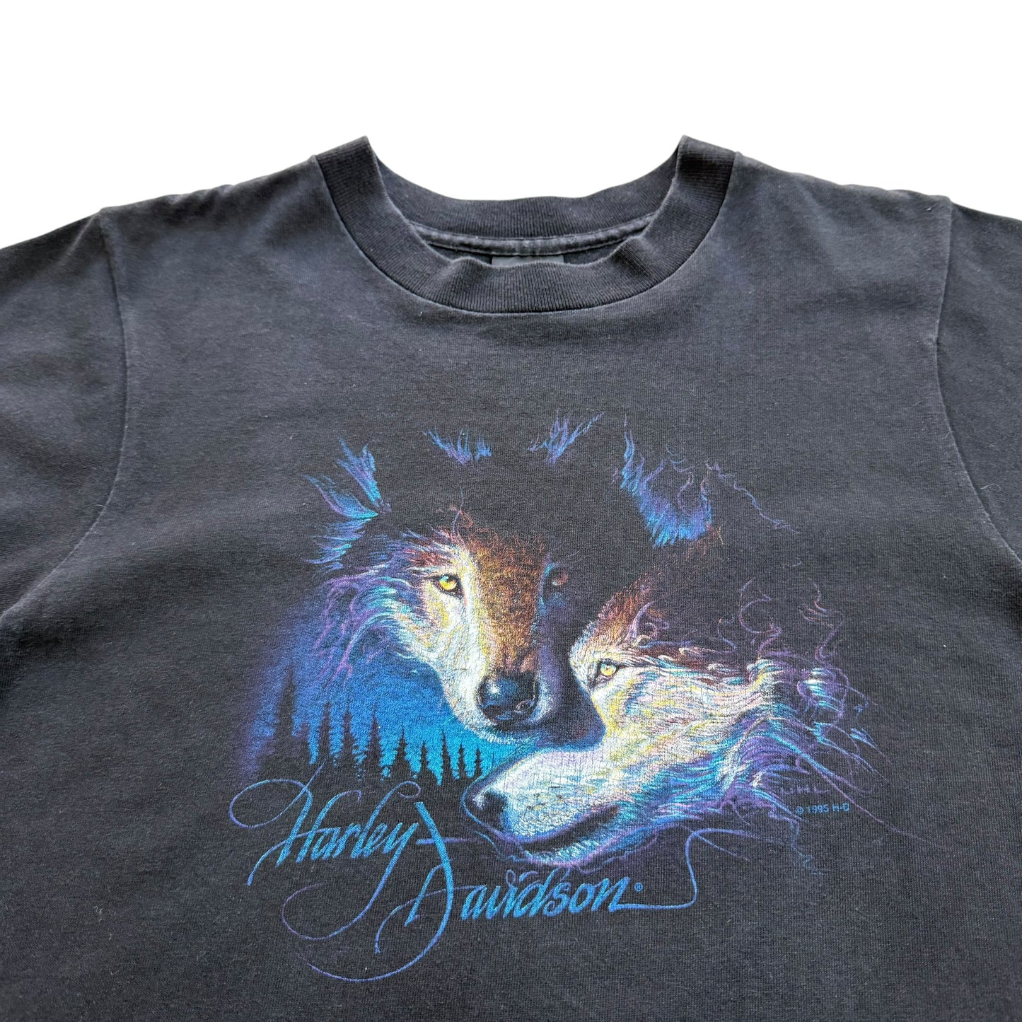 1995 Women's Harley Davidson - Wolf Graphic T-shirt - M
