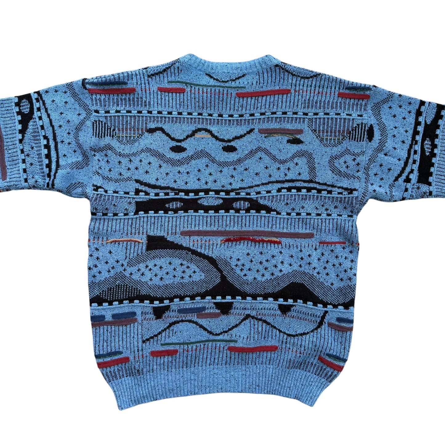 Vintage 1980s Abstract Knit Sweater - L