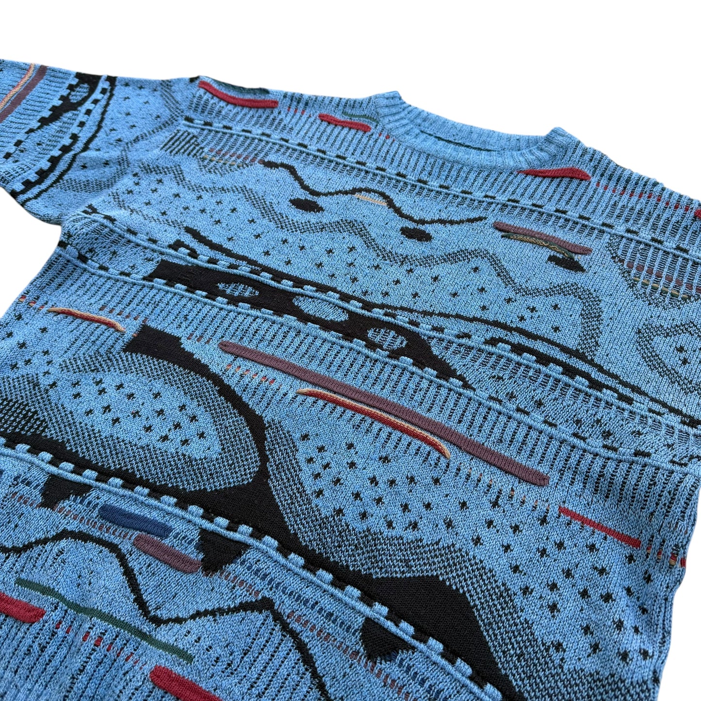 Vintage 1980s Abstract Knit Sweater - L